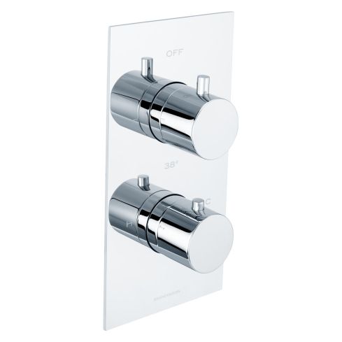 Universal Wall Mounted Concealed Thermostatic Shower Mixer 2 Outlets/2 Handles