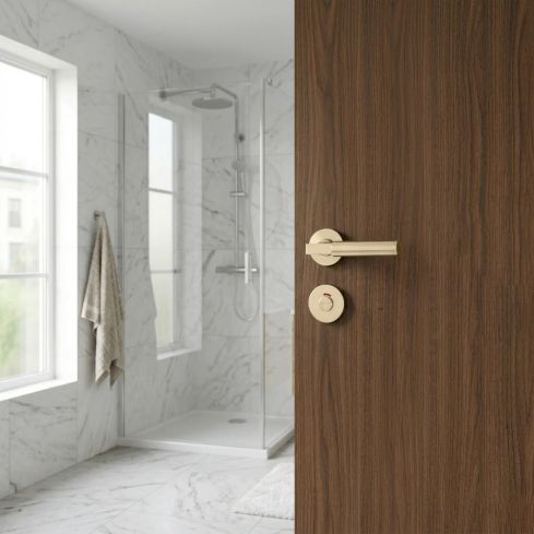 Mozart Lever Handle On Round Rose With Turn & Release Indicator