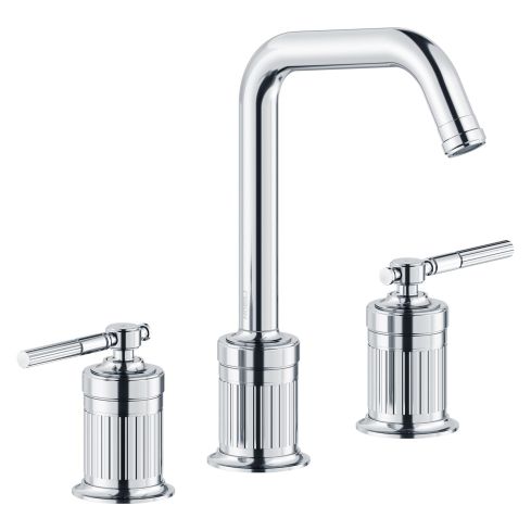Opera Deck Mounted 3 Hole Basin Mixer With Push Type Waste