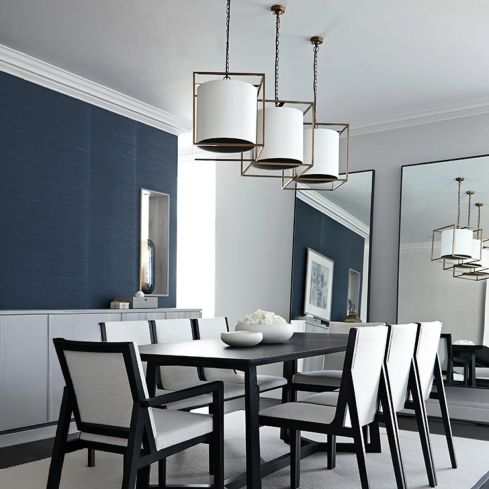 Derwent Indoor Large Cube Pendant Light With 12" Medium Lampshade