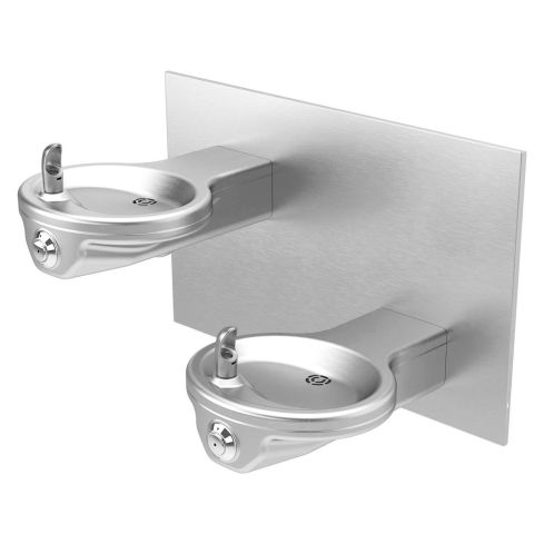 Wall Mounted Bi-Level Oval Drinking Fountain Non-Refrigerated