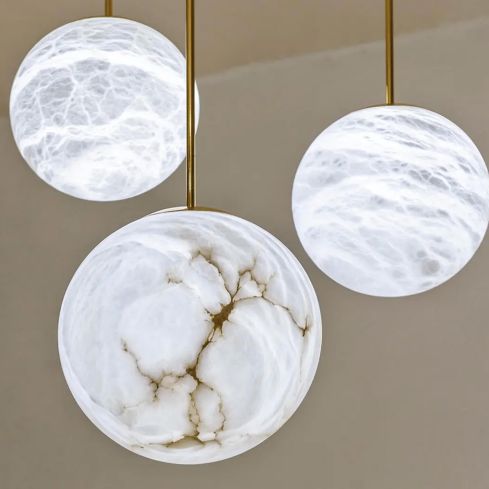 Alabastro Luna Indoor Pendant Light With 1M Drop Rod D32