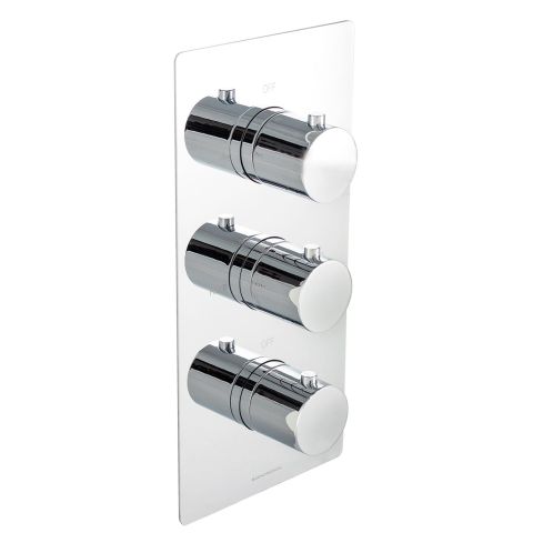 Koy Wall Mounted Concealed Thermostatic Shower Mixer 3 Outlets/3 Handles