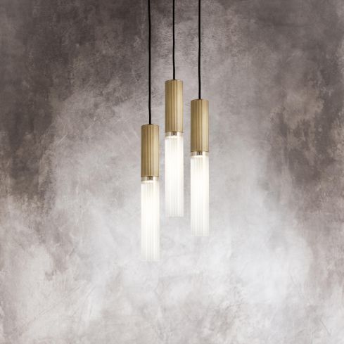 Flume 50 Indoor Pendant Light (IP20) Frosted Reeded Glass