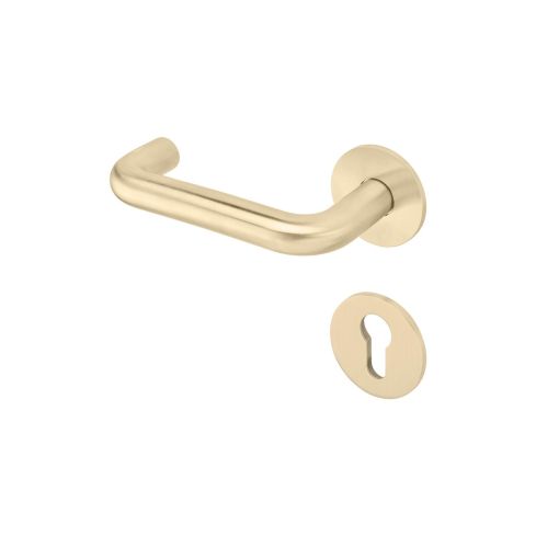 Lever Handle On Round Rose With Round Escutcheon