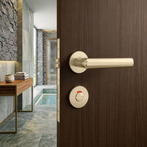 Elgar Lever Handle On Round Rose With Turn & Release Indicator