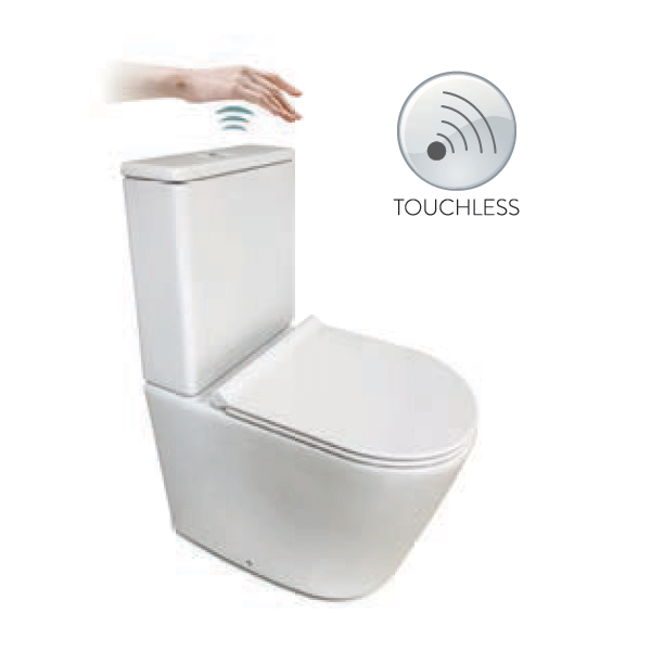 Onyx Matt Black Rimless Close Coupled Toilet inc Soft Close Seat