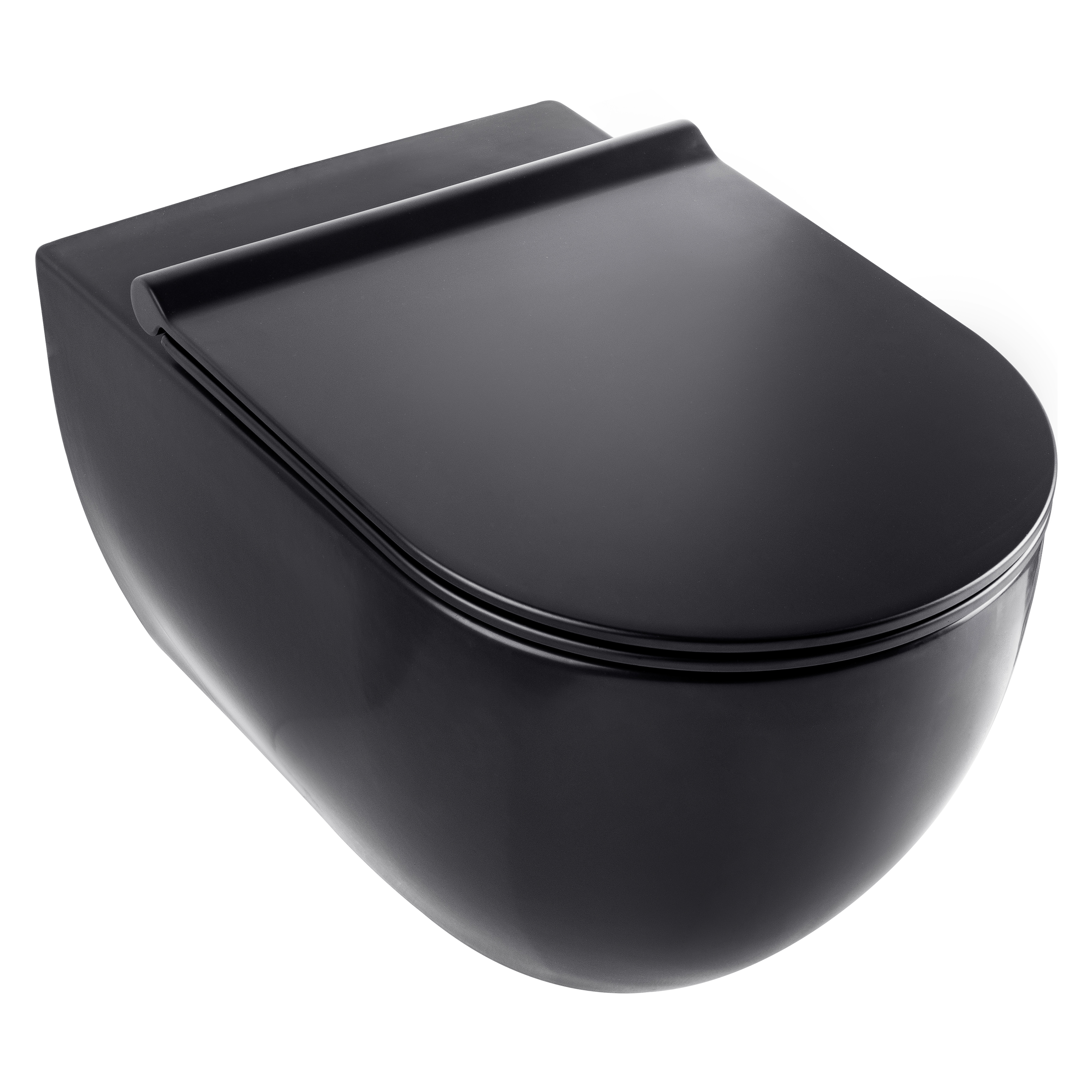 Onyx Matt Black Rimless Close Coupled Toilet inc Soft Close Seat