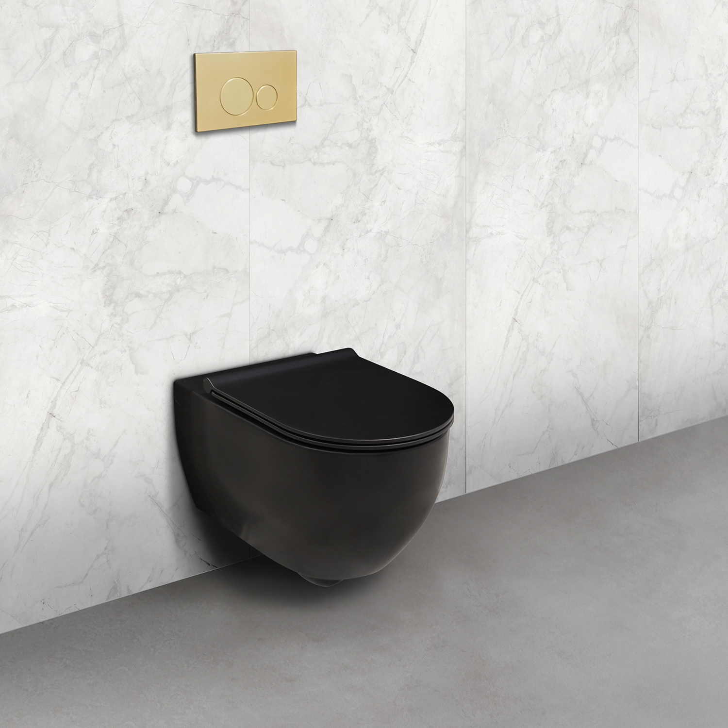 Onyx Matt Black Rimless Close Coupled Toilet inc Soft Close Seat