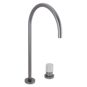 Capsule Deck Mounted 2 Hole Tall Basin Mixer With Push Type Waste And Without Handle