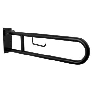 Ix304 Wall Mounted Fold Down Grab Bar With Roll Holder