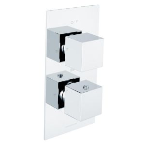 Universal Trim Part for 2 Outlet Thermostatic Shower Mixer With Square Handle