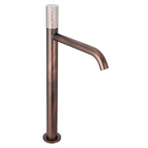 Capsule Deck Mounted Mono Tall Basin Mixer With Push Type Waste Without Handle
