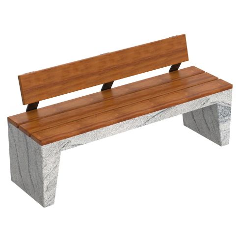 Rome Outdoor Urban Bench With Backrest
