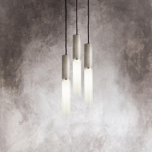 Flume 50 Indoor Pendant Light (IP20) Frosted Reeded Glass