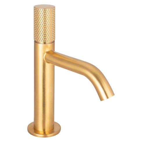 Capsule Mono Basin Mixer With Push Type Waste And Grain Handle