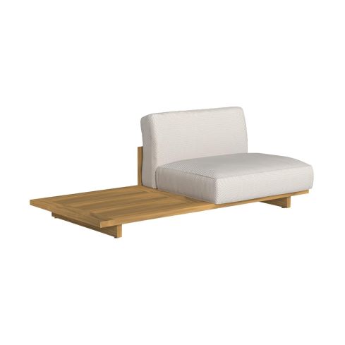 Argo Wood Icon Outdoor Right Modular Sofa With Coffee Table