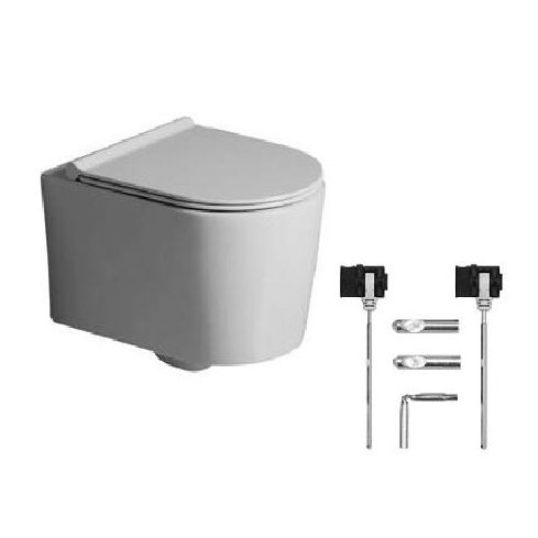 Teatro Wall Mounted Rimless Wc With Soft Slim Seat