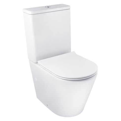 Teatro Rimless Close Coupled WC with Soft Close Slim Seat and Cover