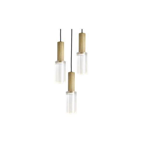 Flume 80 Indoor 3Pc Chandelier Frosted Reeded Glass