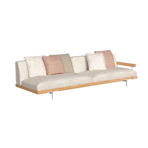 Allure Icon Outdoor 3 Seater Left Modular Sofa With Wood Arm