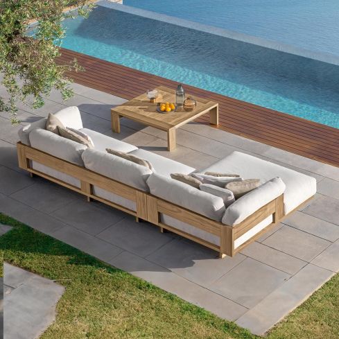 Argo Wood Icon Outdoor Sofa Left Corner Modular