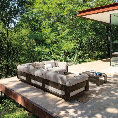 Argo Wood Icon Outdoor Sofa Right Corner Modular