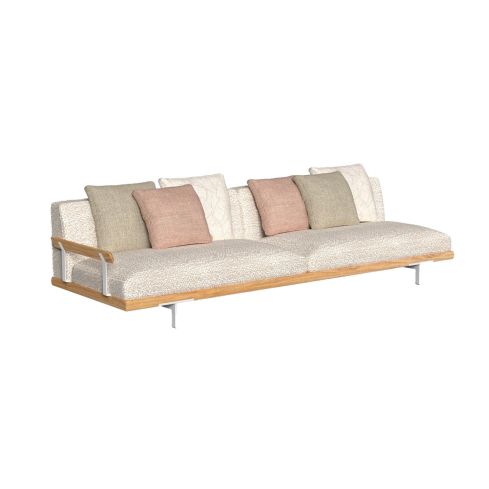 Allure Icon Outdoor 3 Seater Right Modular Sofa With Wood Arm
