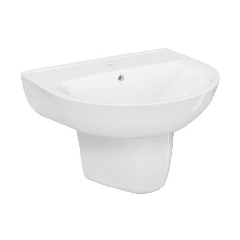 President Wall Mounted 1 hole Wash Basin With Semi Pedestal