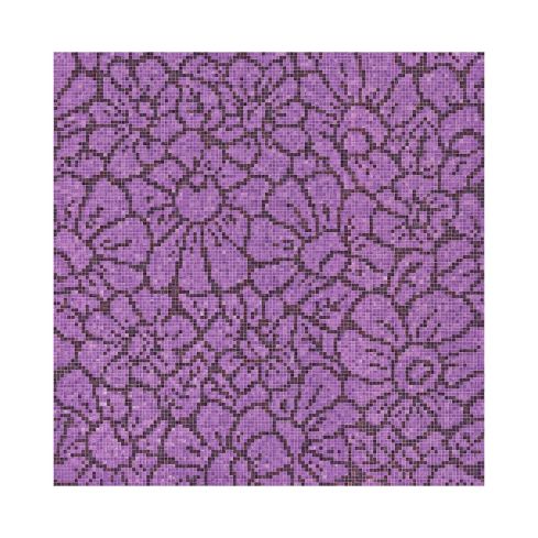 Flora Graphic Flowers Purple Mosaico