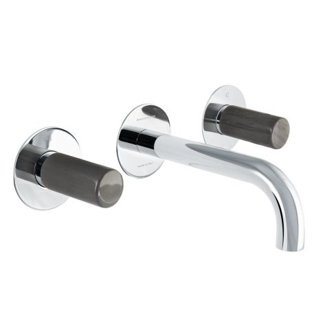 Sestriere 3 Hole Concealed Basin Mixer With Grey Marble Handle