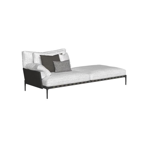 Salinas Icon Outdoor Right Modular Sofa With Pouf