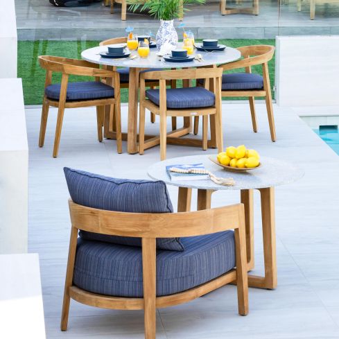 Beach House Outdoor Round Low Dining Table