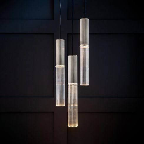 Flume 50 Indoor Pendant Light (IP20) Clear Reeded Glass