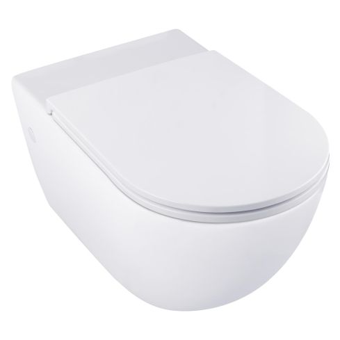 Vitesse Rimless Wall Mounted WC with Soft Close Slim Seat and Cover