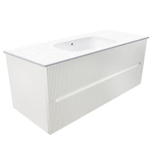 Smyle Wall Mounted Double Drawer Vanity Unit With Integrated Wash Basin