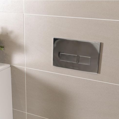 Dual Flush Plate with Rectangle Buttons