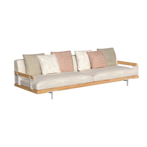 Allure Icon Outdoor 3 Seater Sofa With Wood Arm
