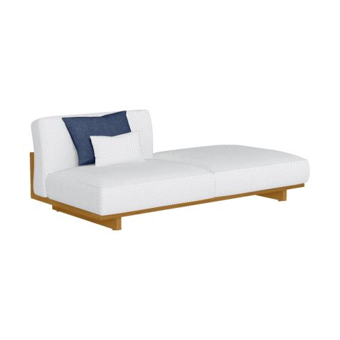 Argo Wood Icon Outdoor Sofa Left Modular With Pouf