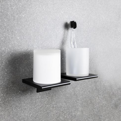 Slim Line Wall Mounted Tumbler and Holder