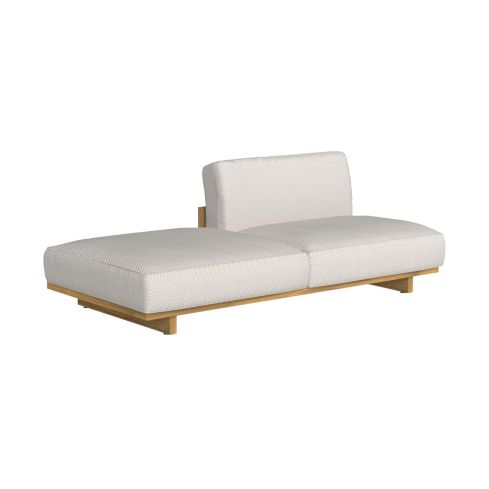 Argo Wood Icon Outdoor Modular Sofa With Right Pouf