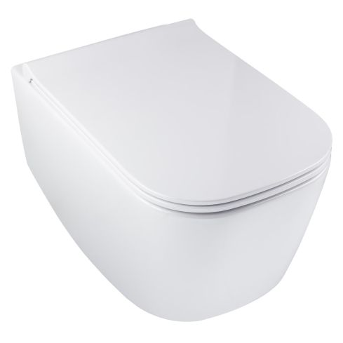 M-Line Rimless Wall Mounted WC with Slim Soft Close Seat and Cover