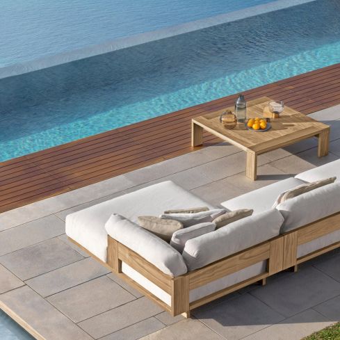 Argo Wood Icon Outdoor Right Modular Sofa Lounge