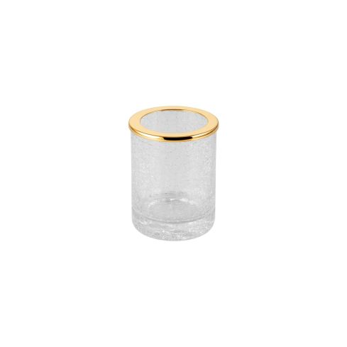 Addition Cracked Crystal Glass Countertop Tumbler Gold