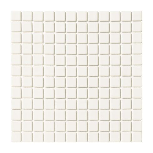 Solid Colors Blanco Glass Mosaic Glossy