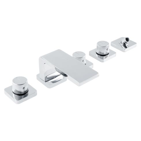 Stereo FM 5 Hole Deck Mounted Bath Mixer without Hand Shower