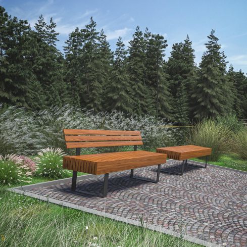 Boston Outdoor Urban Bench Without Backrest