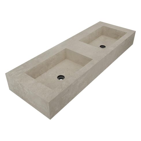 Courchevel Wall Mounted Double Bowl Wash Basin
