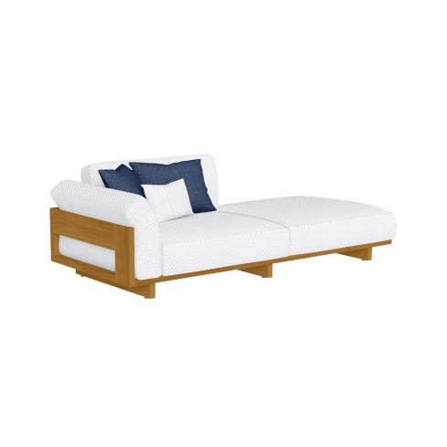 Argo Wood Icon Outdoor Right Modular Sofa With Pouf
