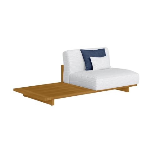 Argo Wood Icon Outdoor Right Modular Sofa With Coffee Table